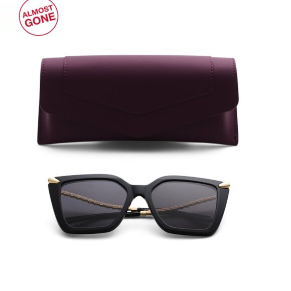 BVLGARI Accessories - BVLGARI Shiny Black 55mm Cat Eye Sunglasses